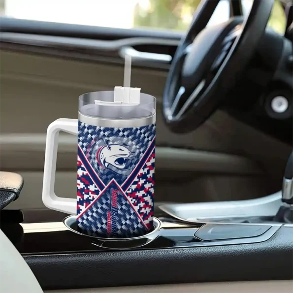 custom south alabama jaguars chevron angle blue curved tumbler trendy.webp
