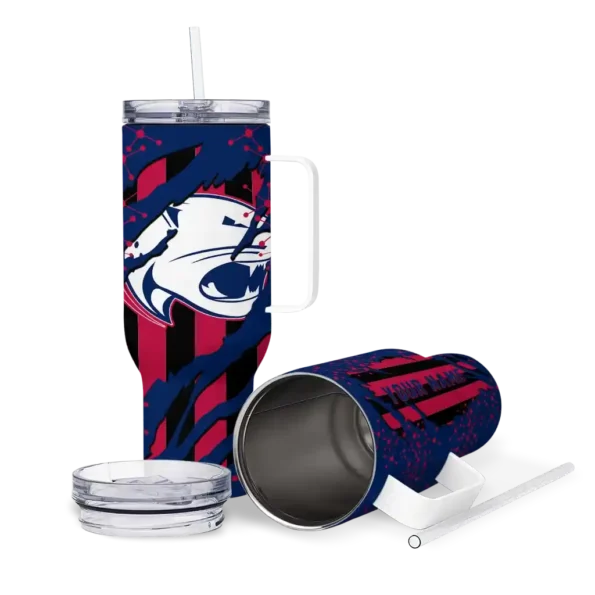 custom south alabama jaguars claw cut blue black curved tumbler high quality.webp