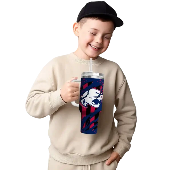 custom south alabama jaguars claw cut blue black curved tumbler latest model.webp
