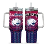 custom south alabama jaguars hex texture blue curved tumbler best selling.webp
