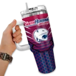 custom south alabama jaguars hex texture blue curved tumbler best selling.webp