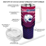 custom south alabama jaguars hex texture blue curved tumbler best selling.webp