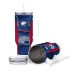 custom south alabama jaguars hexagon armor blue curved tumbler best selling.webp