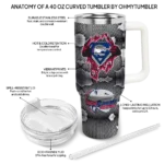 custom south alabama jaguars superman shield blue gray curved tumbler best selling.webp