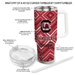 custom south carolina gamecocks bold diamonds garnet curved tumbler best selling.webp