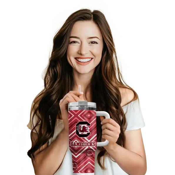 custom south carolina gamecocks bold diamonds garnet curved tumbler premium grade.webp