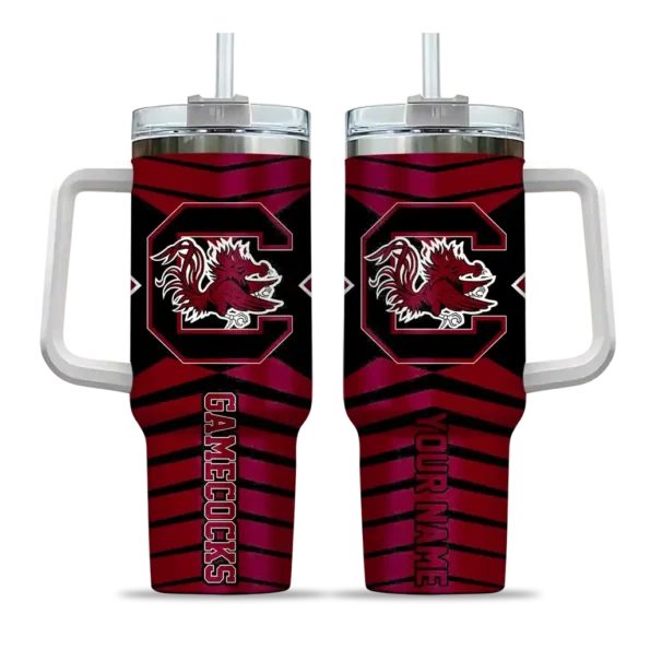 custom south carolina gamecocks chevron layers garnet curved tumbler best selling.webp