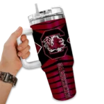 custom south carolina gamecocks chevron layers garnet curved tumbler best selling.webp