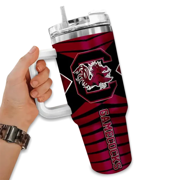 custom south carolina gamecocks chevron layers garnet curved tumbler fashion forward.webp