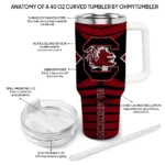 custom south carolina gamecocks chevron layers garnet curved tumbler best selling.webp