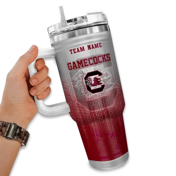 custom south carolina gamecocks gradient dots garnet curved tumbler fashion forward.webp