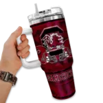 custom south carolina gamecocks honey streaks garnet curved tumbler best selling.webp