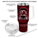 custom south carolina gamecocks honey streaks garnet curved tumbler best selling.webp