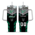custom south florida bulls arrow armor green black curved tumbler best selling.webp