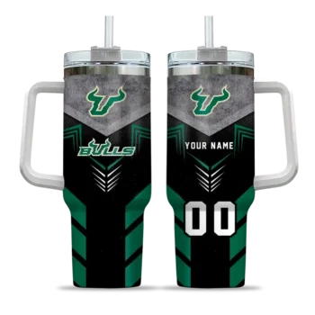 custom south florida bulls arrow armor green black curved tumbler best selling.webp