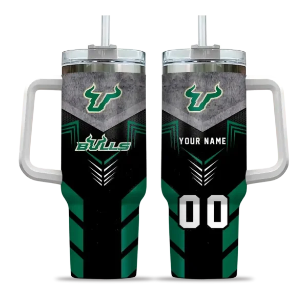 custom south florida bulls arrow armor green black curved tumbler best selling.webp