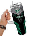 custom south florida bulls arrow armor green black curved tumbler best selling.webp
