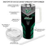 custom south florida bulls arrow armor green black curved tumbler best selling.webp