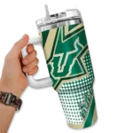 custom south florida bulls arrow burst green curved tumbler best selling.webp