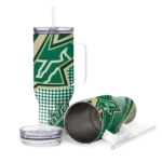 custom south florida bulls arrow burst green curved tumbler best selling.webp
