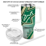 custom south florida bulls arrow burst green curved tumbler best selling.webp