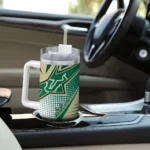 custom south florida bulls arrow burst green curved tumbler best selling.webp