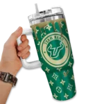 custom south florida bulls bullseye drips green curved tumbler best selling.webp