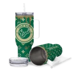 custom south florida bulls bullseye drips green curved tumbler best selling.webp