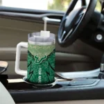 custom south florida bulls chevron stripe green curved tumbler best selling.webp