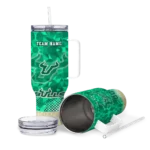 custom south florida bulls geometric prism green curved tumbler best selling.webp