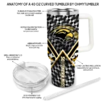 custom southern miss golden eagles chevron angle black curved tumbler best selling.webp