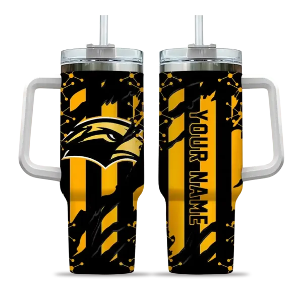 custom southern miss golden eagles claw cut black curved tumbler best selling.webp