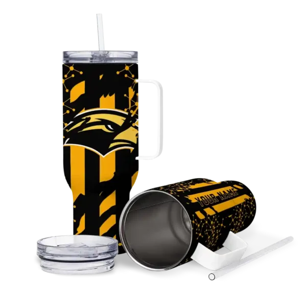 custom southern miss golden eagles claw cut black curved tumbler high quality.webp