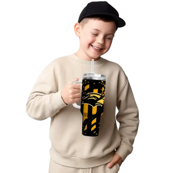 custom southern miss golden eagles claw cut black curved tumbler latest model.webp