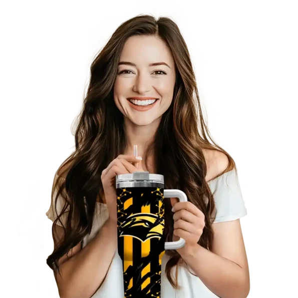 custom southern miss golden eagles claw cut black curved tumbler premium grade.webp