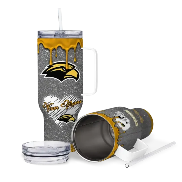 custom southern miss golden eagles heart helmet motif black curved tumbler high quality.webp