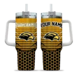 custom southern miss golden eagles hex texture black curved tumbler best selling.webp