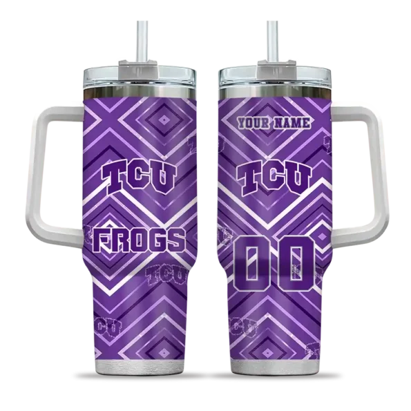 custom tcu horned frogs bold diamonds purple curved tumbler best selling.webp