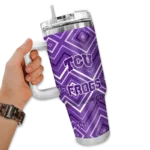 custom tcu horned frogs bold diamonds purple curved tumbler best selling.webp