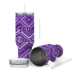 custom tcu horned frogs bold diamonds purple curved tumbler best selling.webp