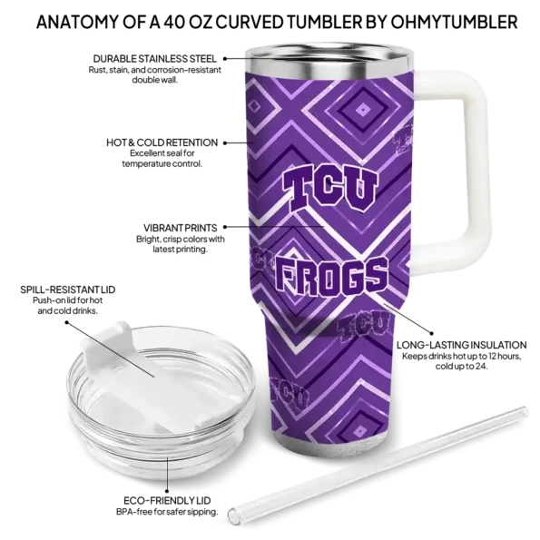 custom tcu horned frogs bold diamonds purple curved tumbler new arrival.webp
