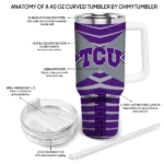 custom tcu horned frogs chevron layers purple curved tumbler best selling.webp