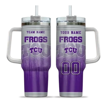 custom tcu horned frogs gradient dots purple curved tumbler best selling.webp
