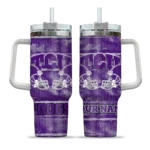 custom tcu horned frogs honey streaks purple curved tumbler best selling.webp