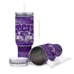 custom tcu horned frogs honey streaks purple curved tumbler best selling.webp