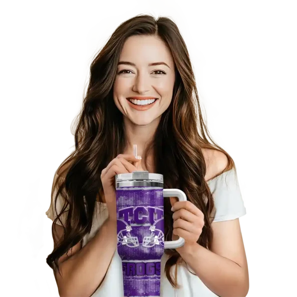 custom tcu horned frogs honey streaks purple curved tumbler premium grade.webp