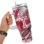 custom temple owls abstract paths red curved tumbler best selling.webp