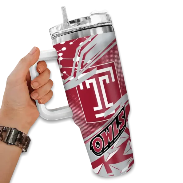 custom temple owls abstract paths red curved tumbler fashion forward.webp