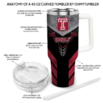 custom temple owls arrow armor red black curved tumbler best selling.webp