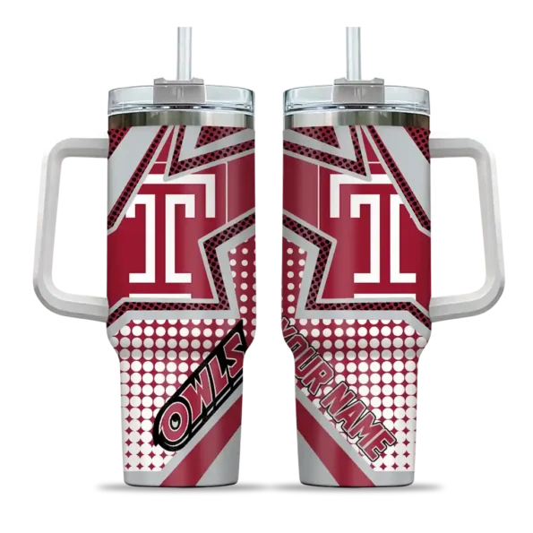 custom temple owls arrow burst red curved tumbler best selling.webp